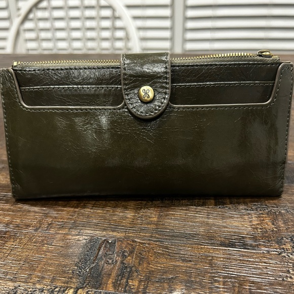 HOBO Dark Green Leather Women's Wallet - Picture 2 of 6